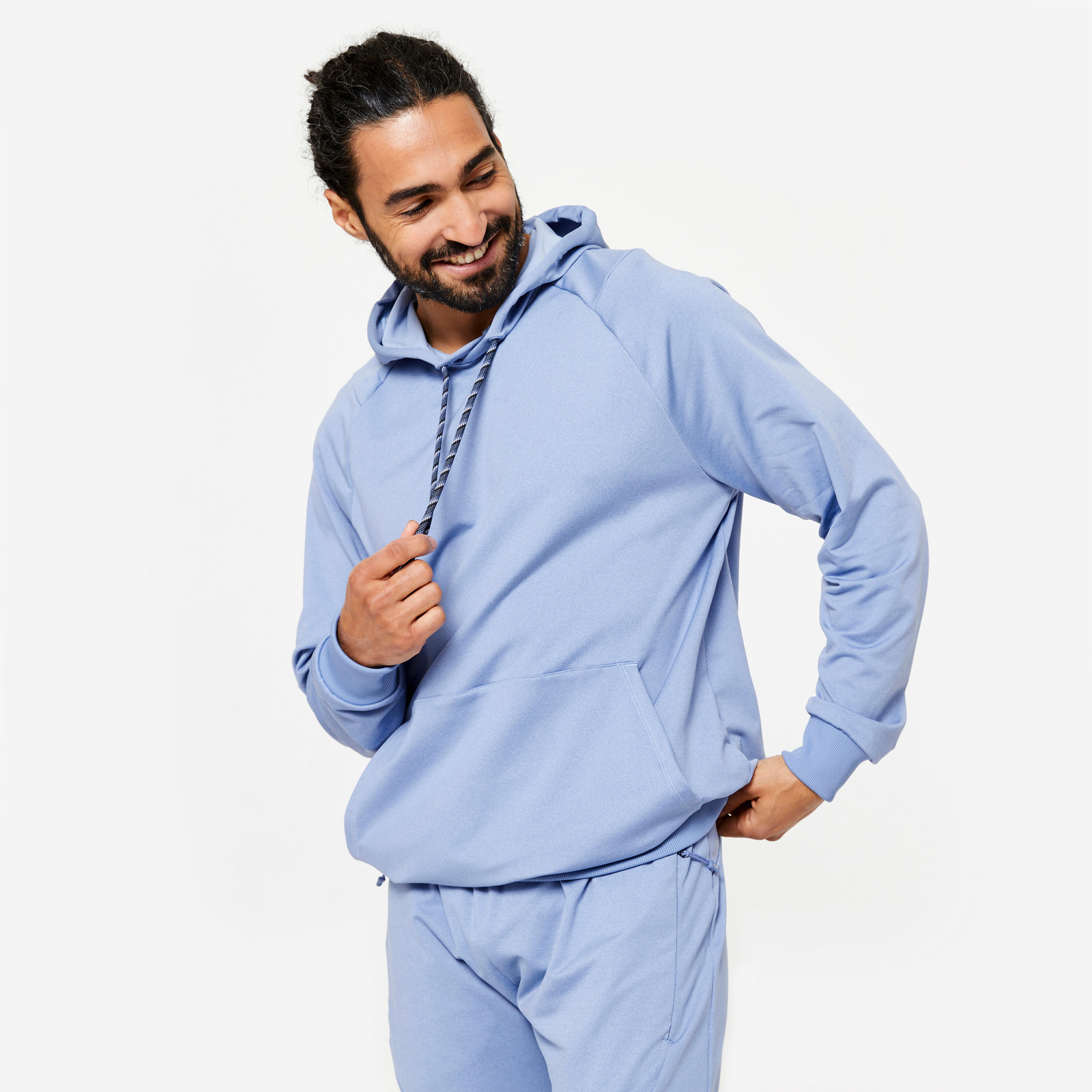 Unisex priedušná mikina na fitness – modrá