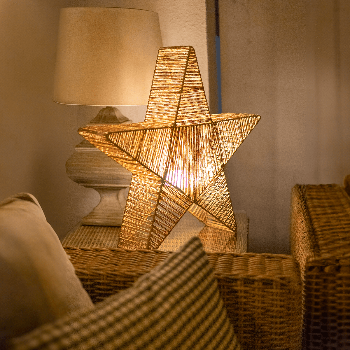 Stojacia lampa hnedá 60 cm vrátane nabíjateľnej LED IP54 - Sisine