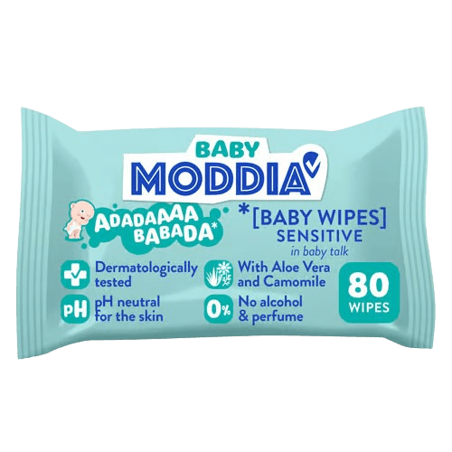 MODDIA BABY Detské vlhčené obrúsky Sensitive 80 ks