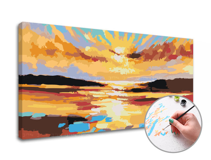 Maľovanie podľa čísel WEST SLNKA | low difficulty