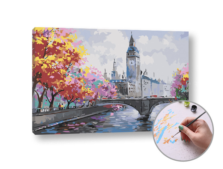 Maľovanie podľa čísel JESEŇ V LONDÝNE | medium difficulty