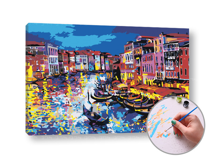 Maľovanie podľa čísel GONDOLY NA VODE | high difficulty