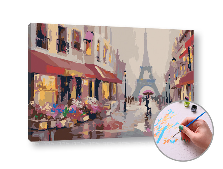 Maľovanie podľa čísel DARČEK V PARÍŽI | low difficulty