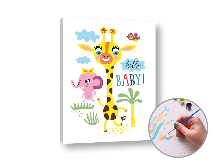 Maľovanie podľa čísel HELLO BABY | low difficulty