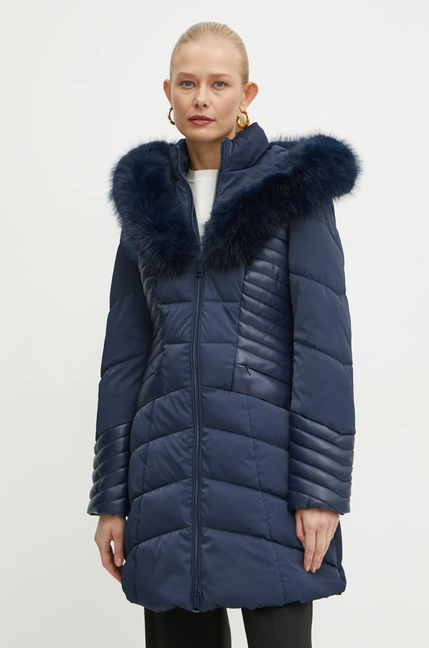 Bunda Guess OXANA dámska, tmavomodrá farba, zimná, W4BL61 WGLZ0