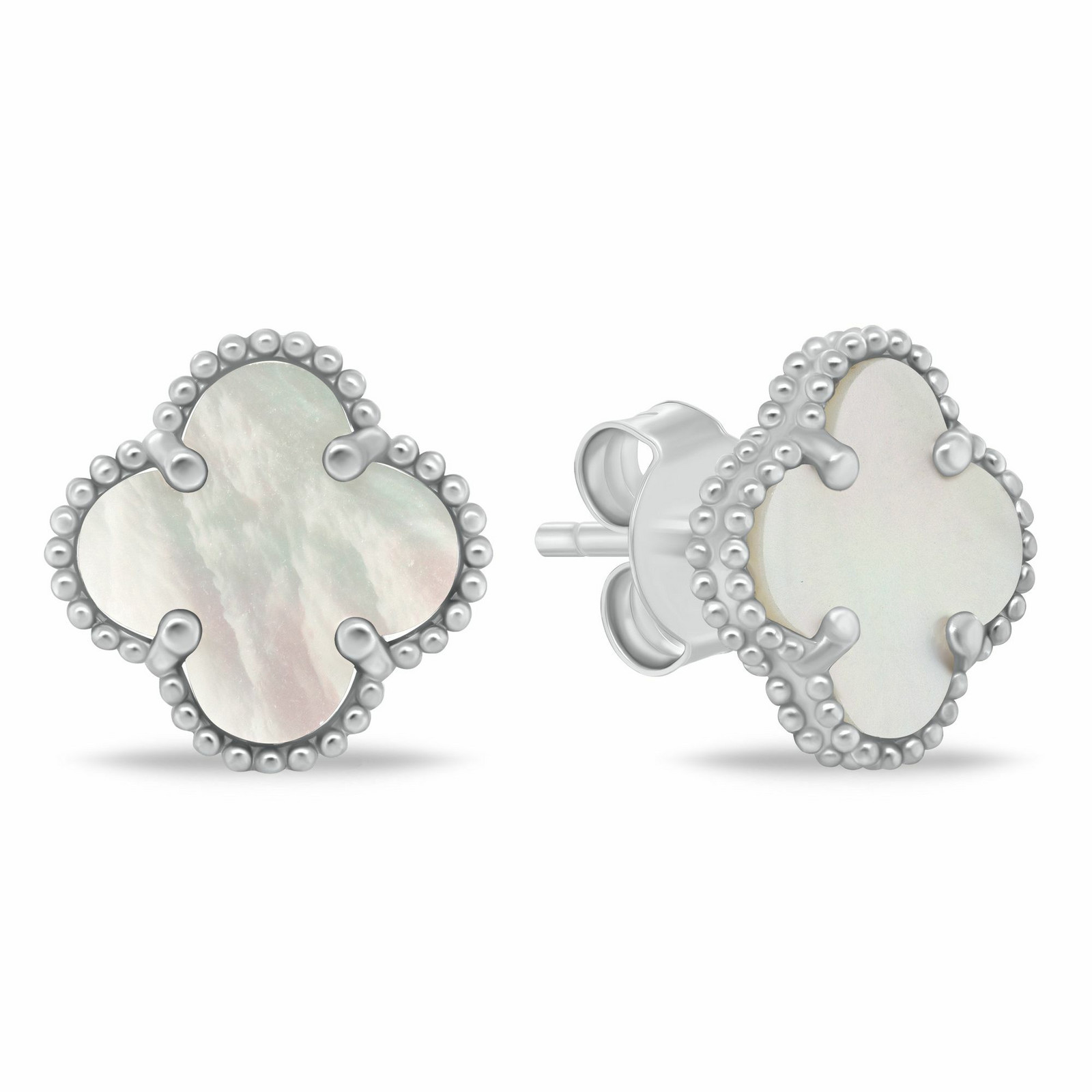 Brilio Silver Krásne strieborné náušnice Štvorlístok EA1157W