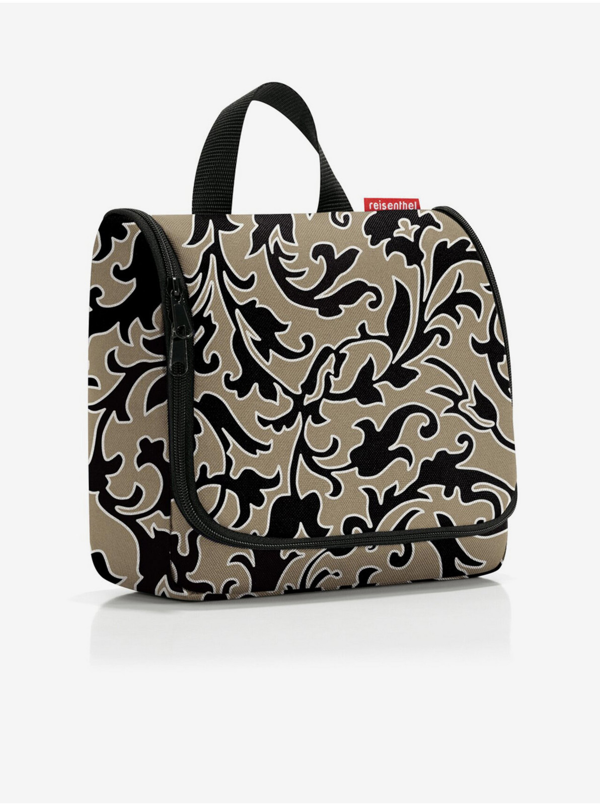 Kaki dámska vzorovaná kozmetická taška Reisenthel Toiletbag Baroque Marble