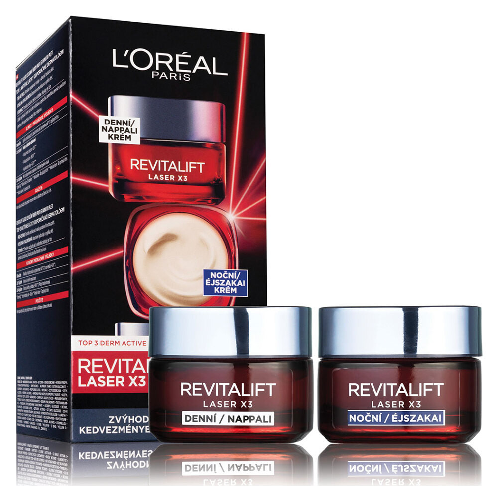 L'ORÉAL Paris Revitalift Laser X3 Duopack Denný krém + nočný krém 2 x 50 ml