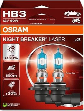OSRAM HB3 Night Breaker Laser Next Generation + 150 %, 2 ks