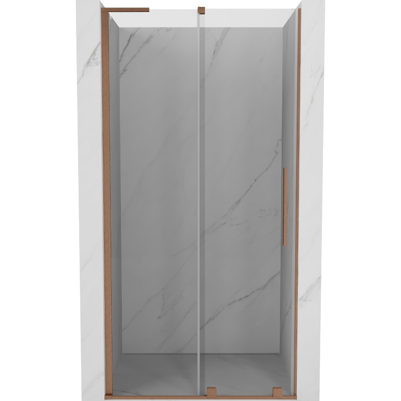 MEXEN/S - Velar L posuvné sprchové dvere 100 cm, transparent, meď karáčovaná 871-100-003-01-65