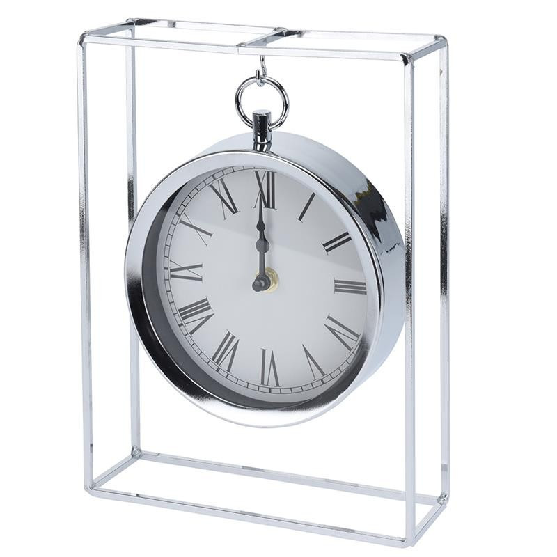 Stolní hodiny OROLO 25 cm stříbrné