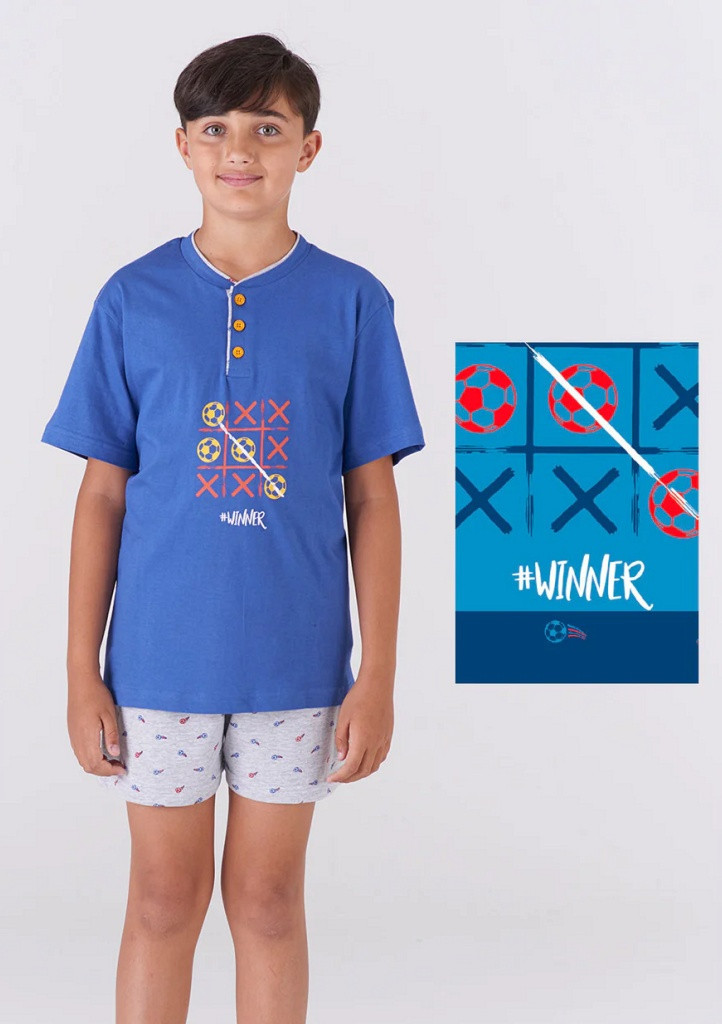 Chlapčenské pyžamo Karelpiu KC6167 3/4 Modrá