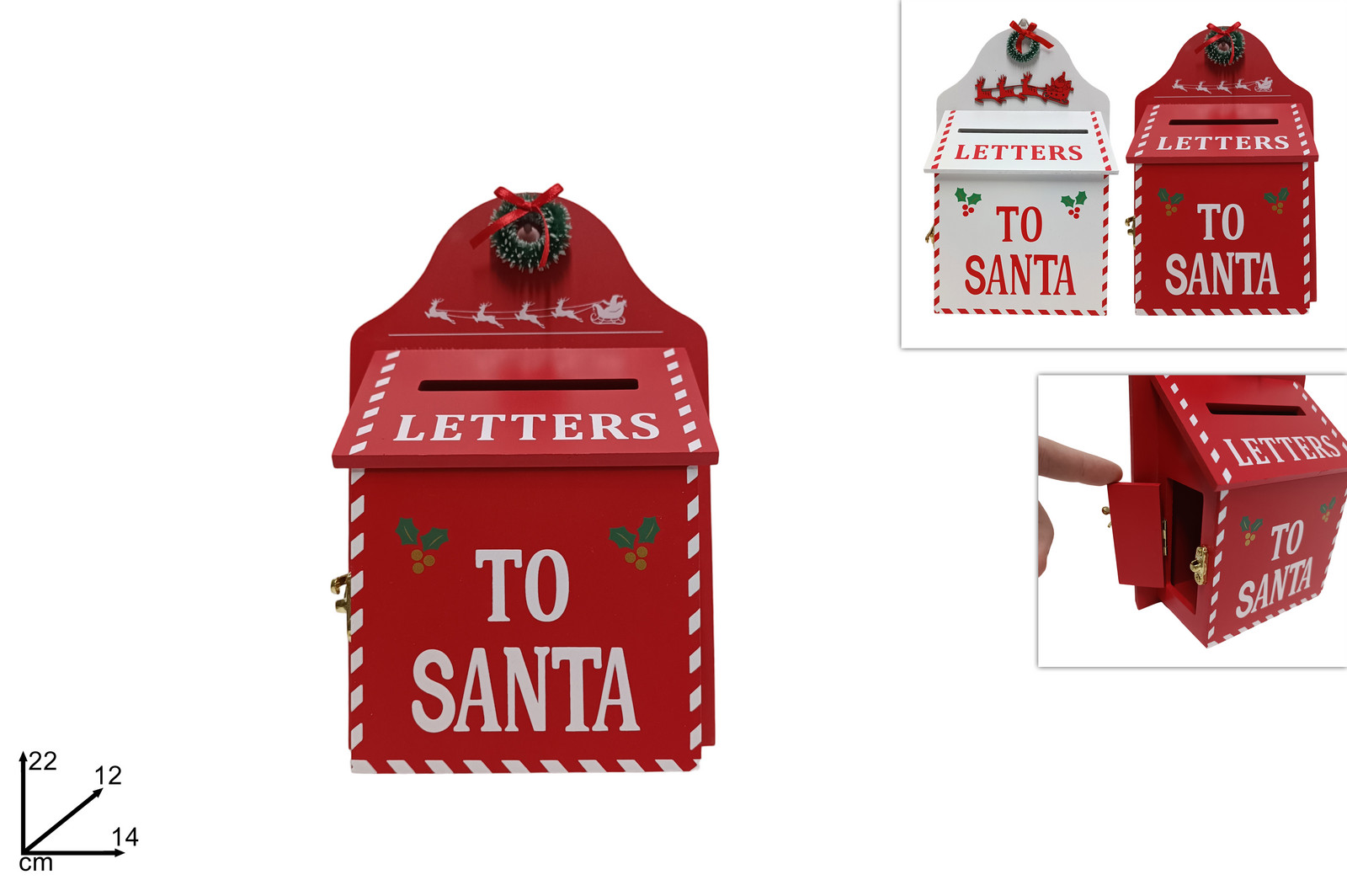 MAKRO - Schránka poštová drevená, 14x22 cm, 2 farby