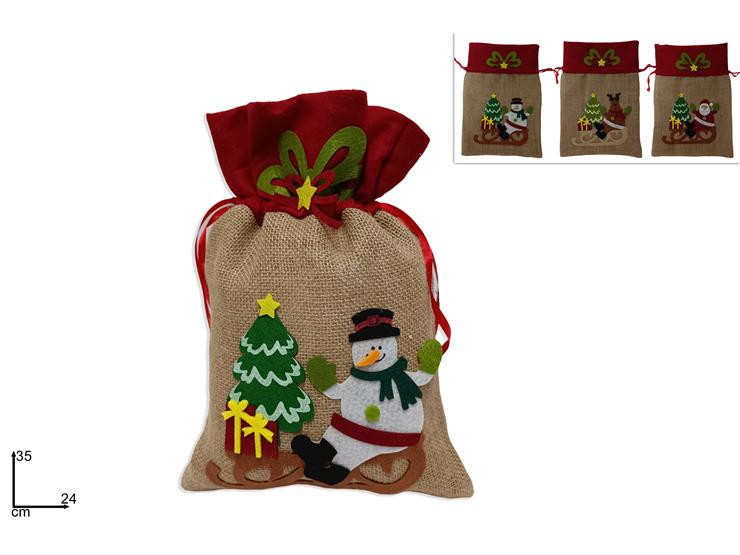 MAKRO - Vrecko vianočné juta rôzne motívy