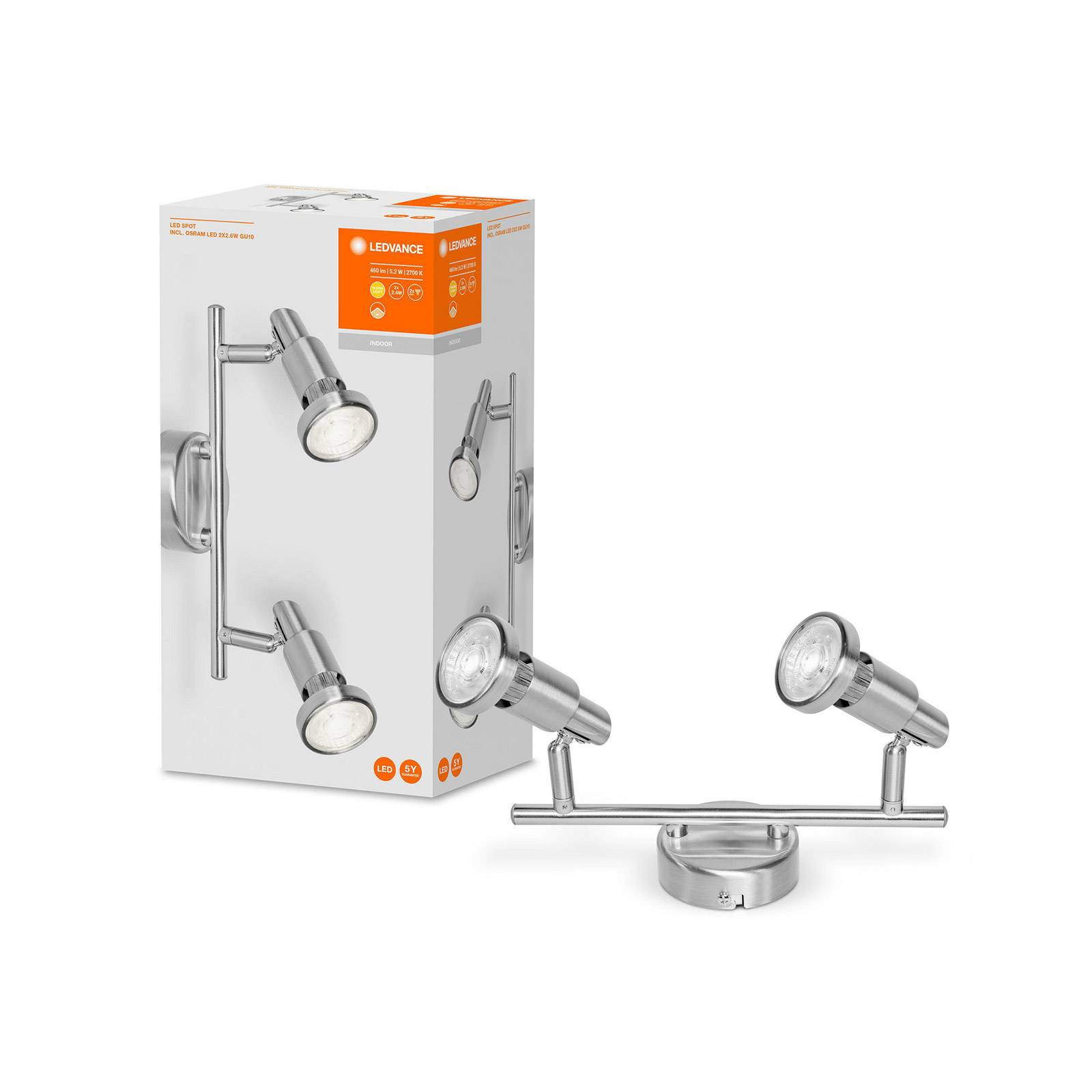 LEDVANCE Niclas LED reflektor, nikel, 2-lampa