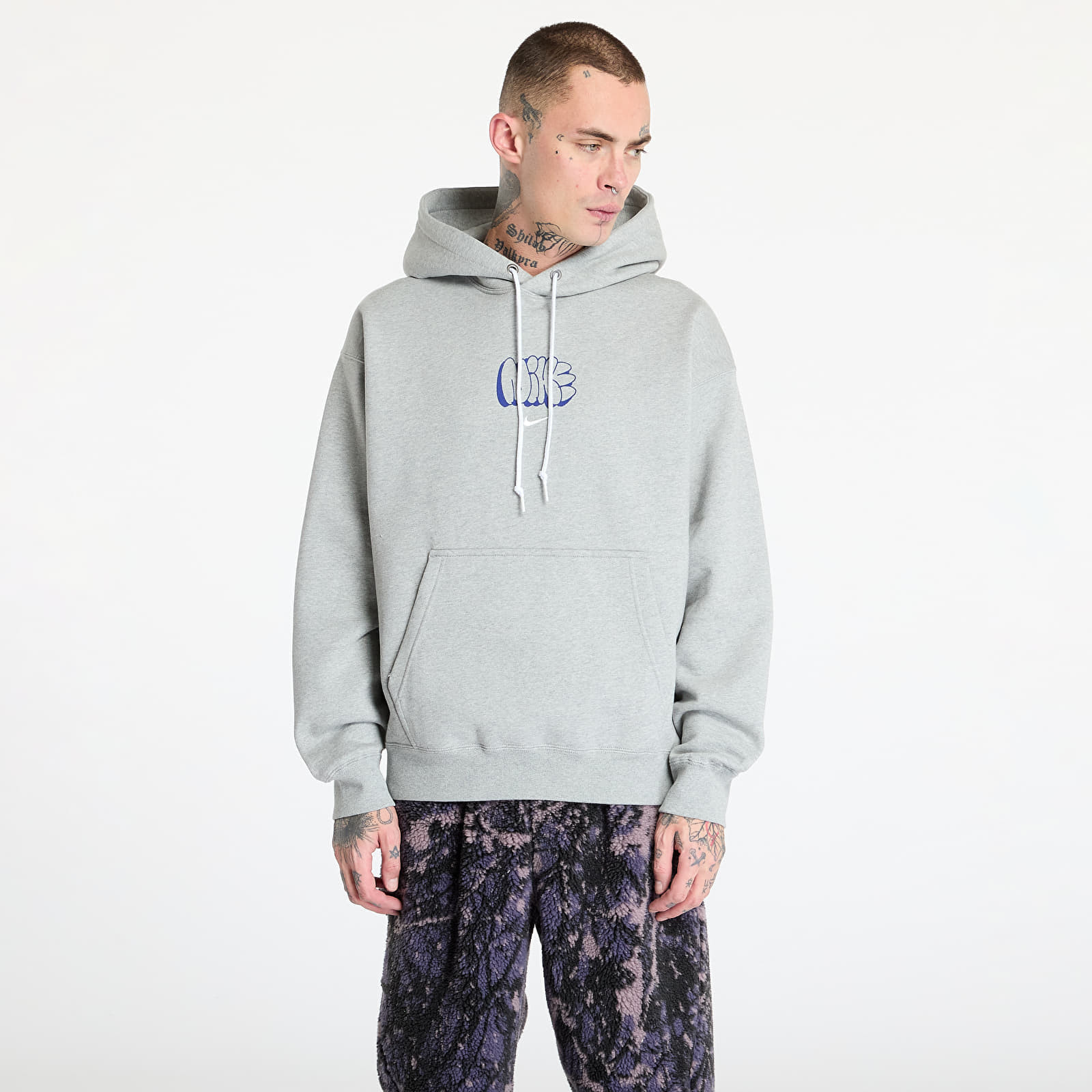 Mikina Nike Solo Swoosh Men's Fleece Hoodie Dk Grey Heather/ Sail XS