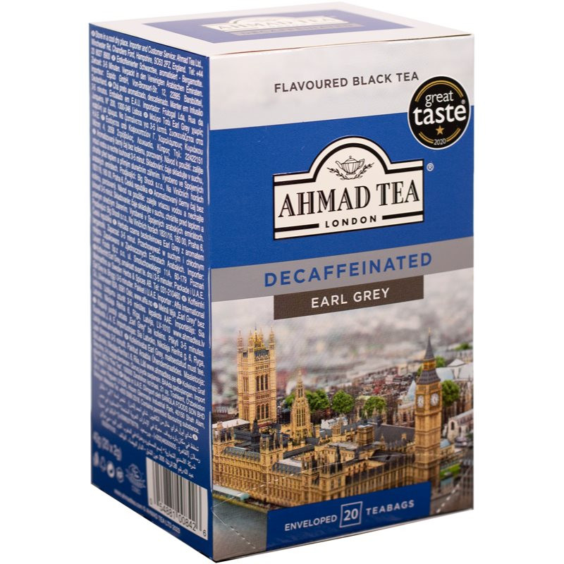 Ahmad Tea Decaffeinated Earl Grey čierny čaj bez kofeínu 20x2 g