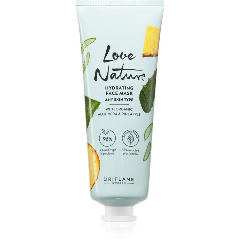 Oriflame Love Nature Organic Aloe Vera & Pineapple hydratačná pleťová maska 75 ml