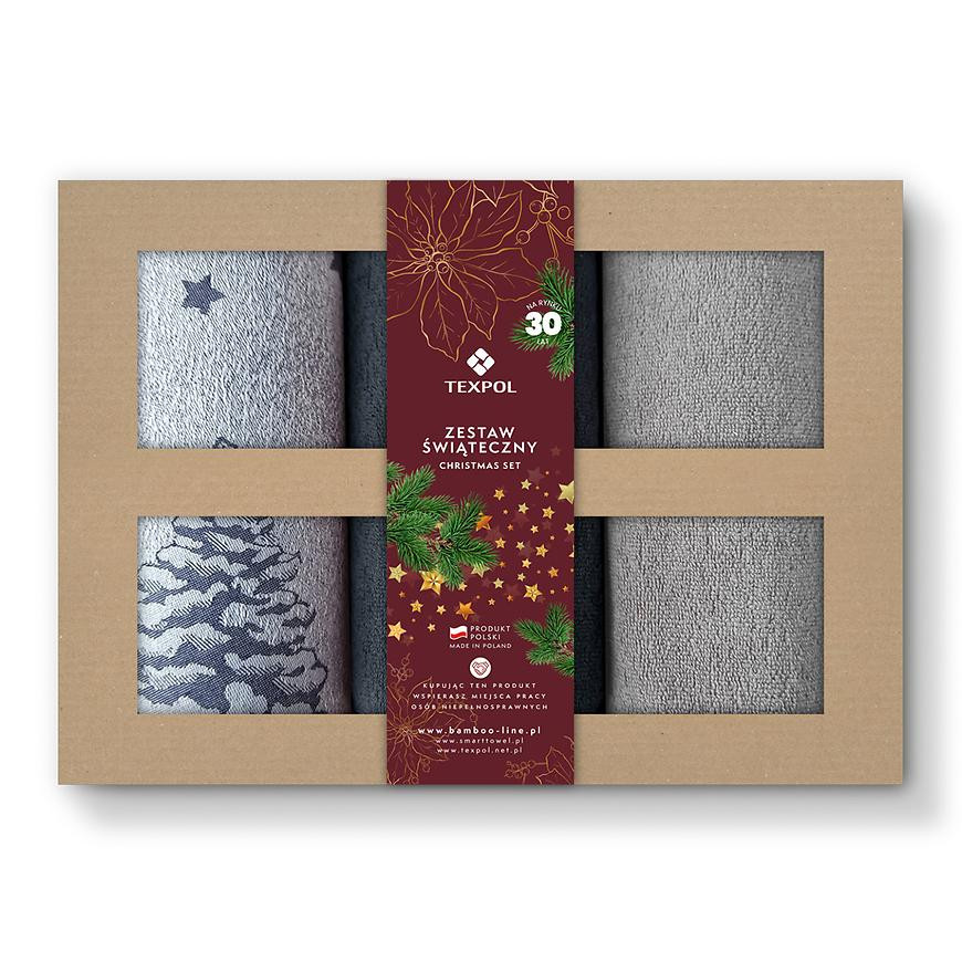 Kuchynská vianočná sada 5 šedá 3 ks