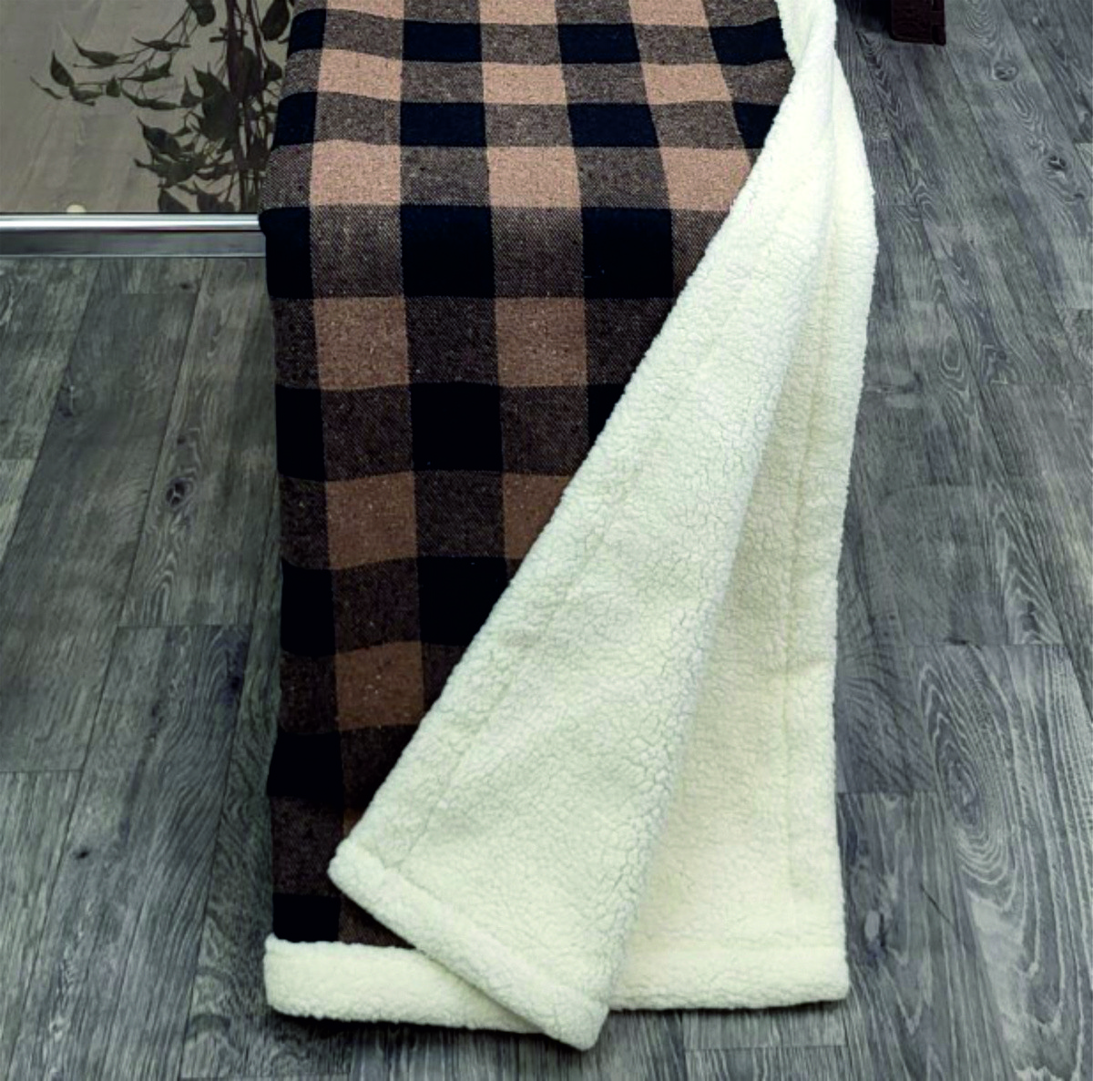 Deka baránok, Škandinávske káro, hnědý, 150 x 200 cm