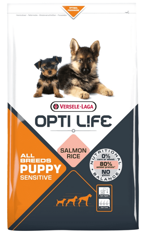 Versele Laga Opti Life dog Puppy Sensitive All Breeds granule pre šteniatka 12,5kg