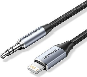 Vention Cotton Braided Lightning Male to 3,5 mm Male Cable 1,5 m Gray Aluminum AlloyType