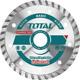 TOTAL-TOOLS Kotúč diamantový rezný, Turbo, suché aj mokré rezanie, 125 cm