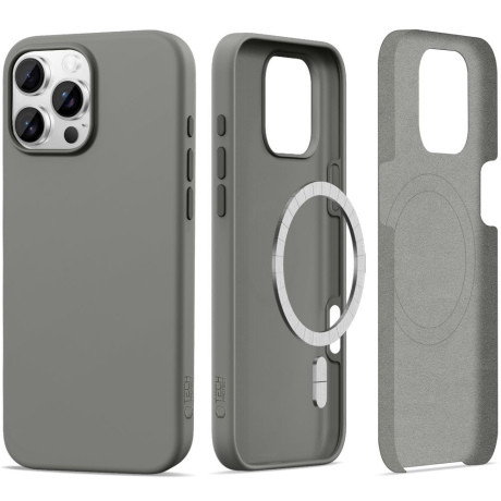Tech-Protect Silicone MagSafe kryt na iPhone 16 Pro, šedý
