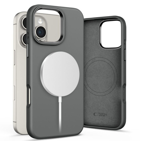 Tech-Protect Silicone Pure MagSafe kryt na iPhone 16 Pro, šedý