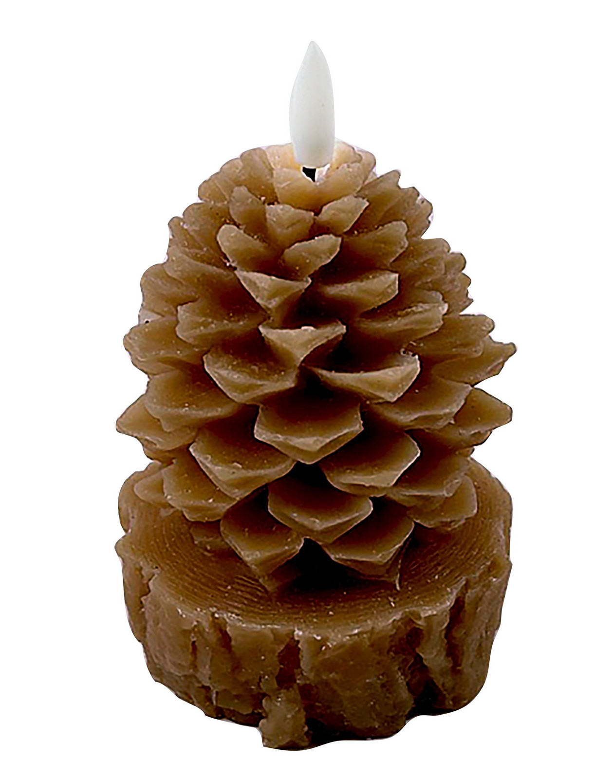Vánoční LED dekorativní svíčka Nikolao Tre 15,5 cm hnědá
