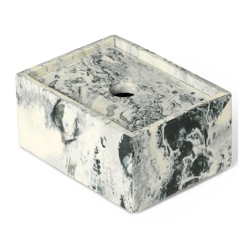 Úložný box MIST 10 x 7,5 cm, biela / zelená, živica, ferm LIVING