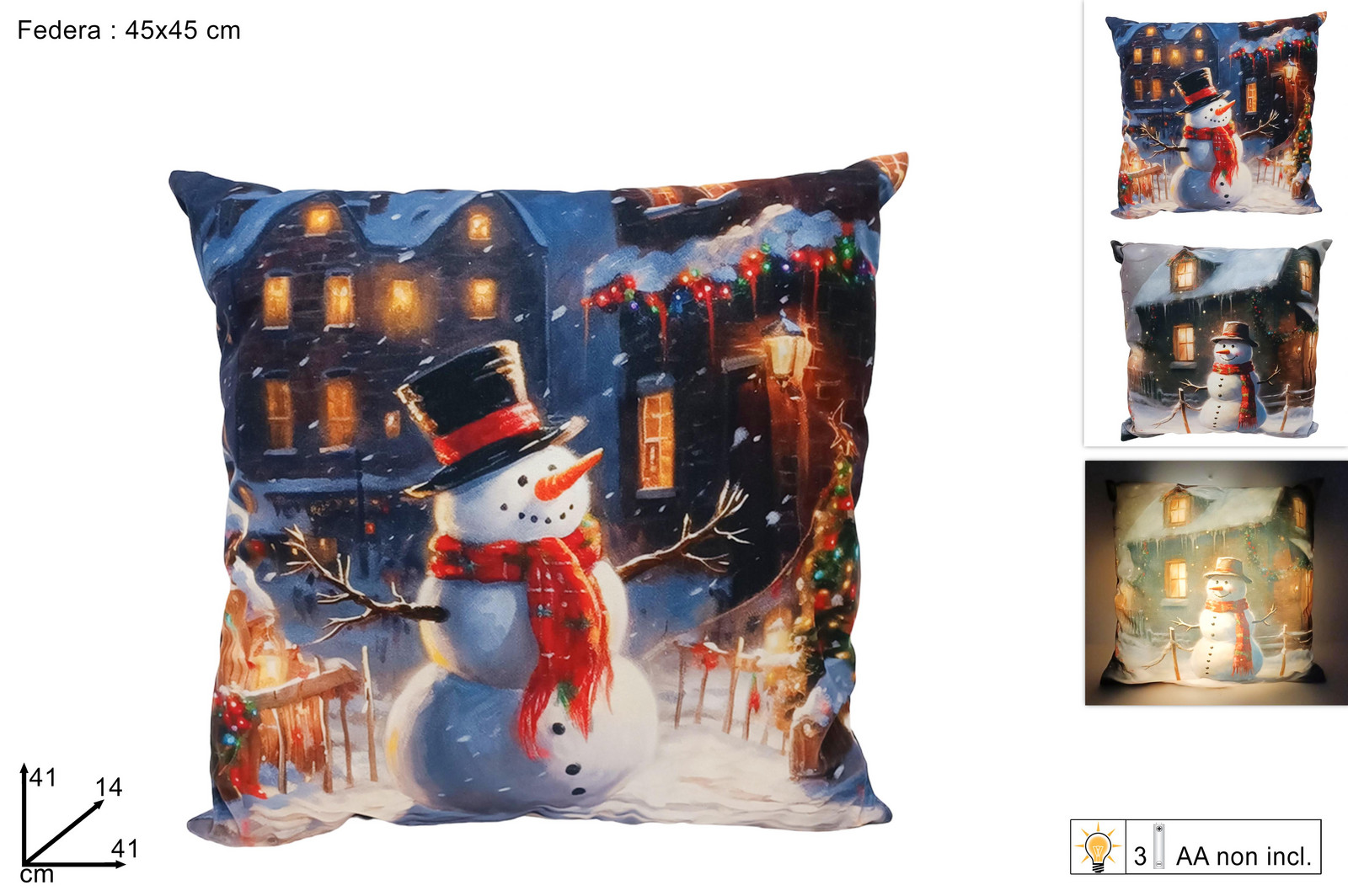 MAKRO - Vankúš vianočný snehuliak rôzne druhy