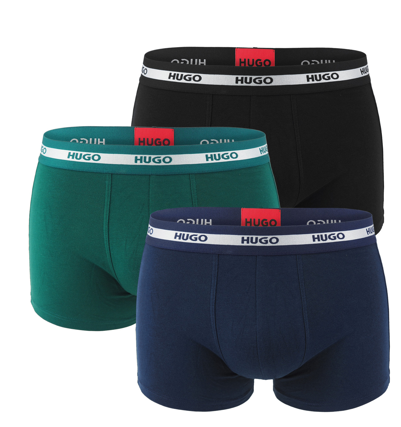 HUGO - boxerky 3PACK eco luxe premium organic cotton in black & bold green - limitovaná fashion edícia (HUGO BOSS)