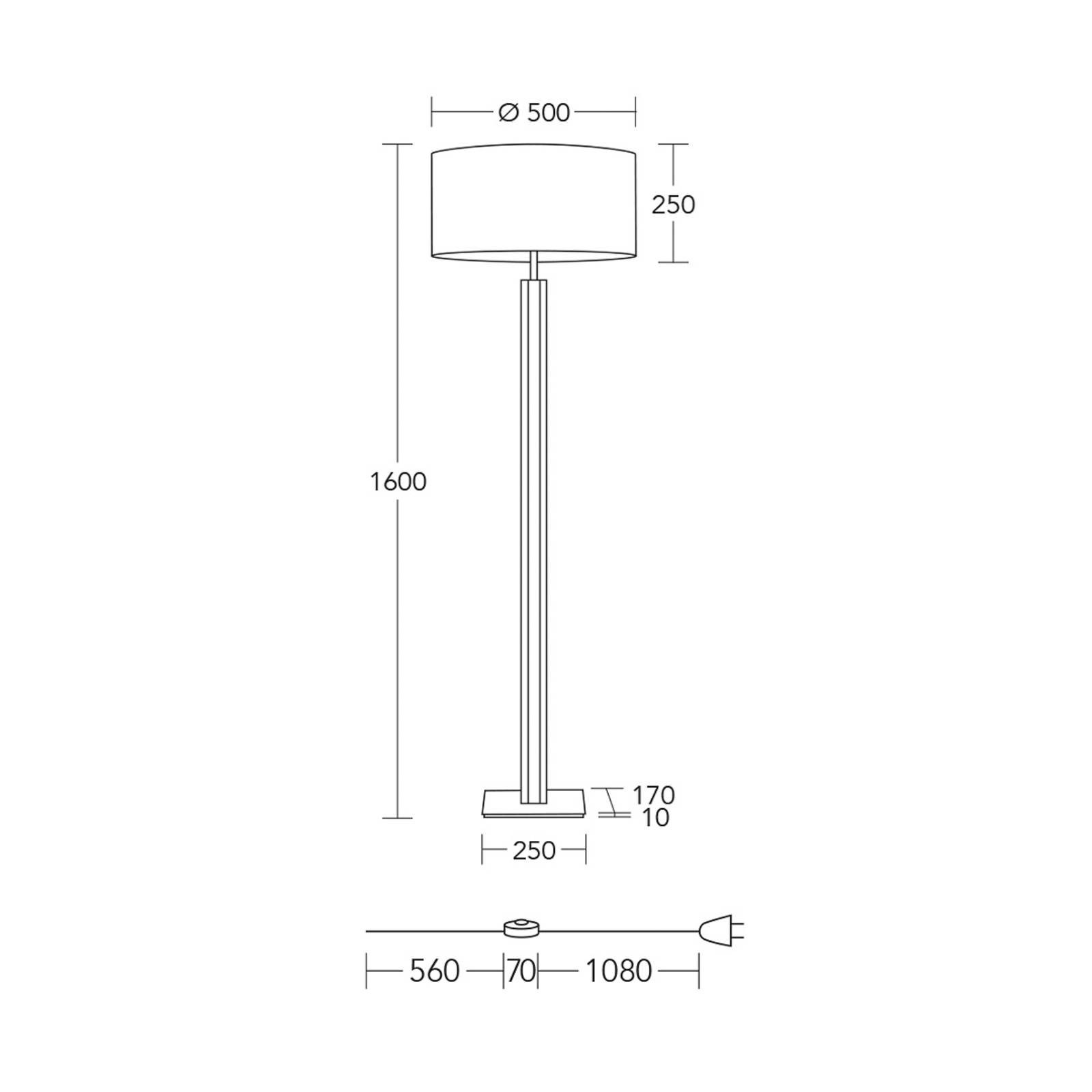 HerzBlut stojacia lampa Karl K, okrúhla, drevo, biela, 160 cm, E27