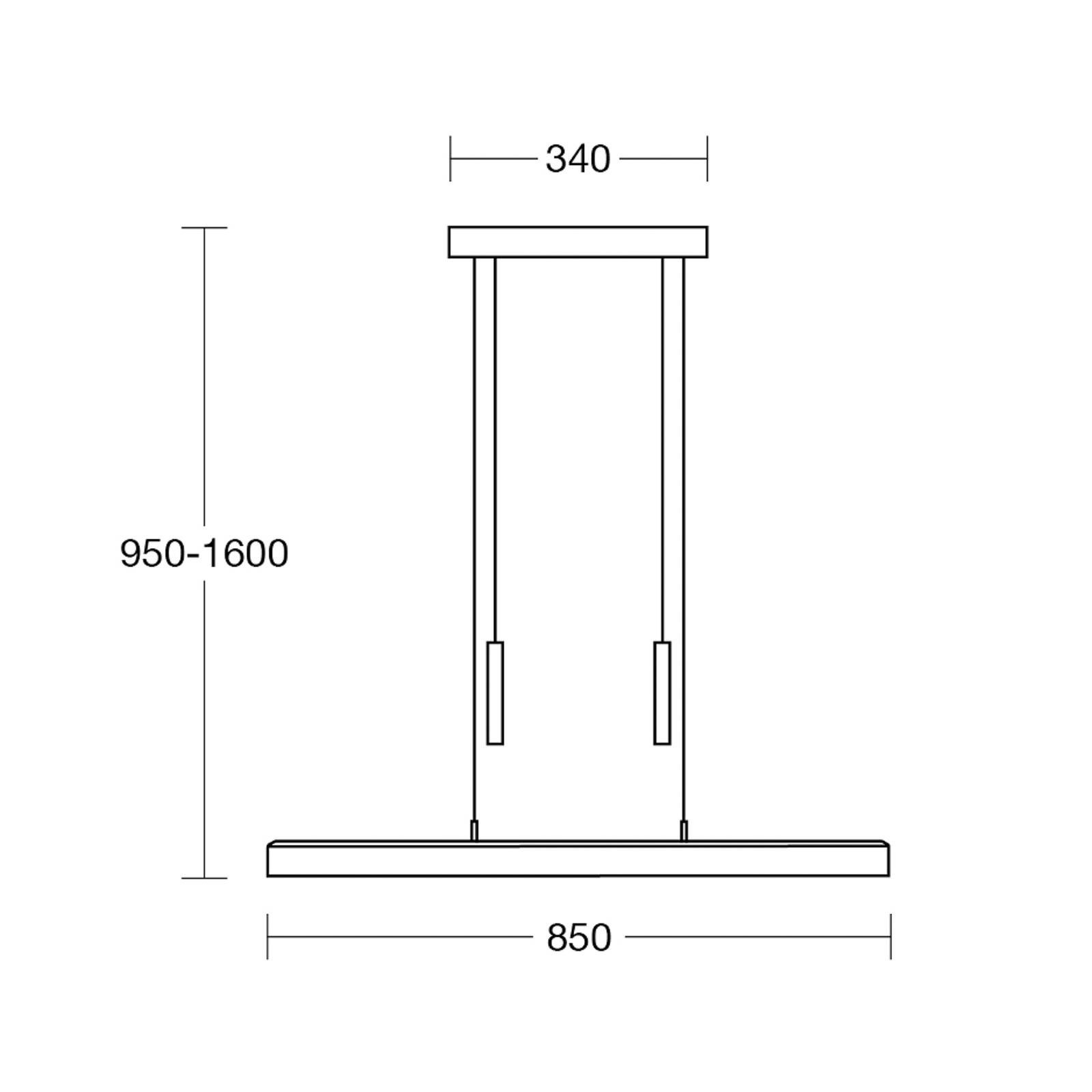 HerzBlut LED závesná lampa Leonora, 85 cm, drevo, stmievateľná