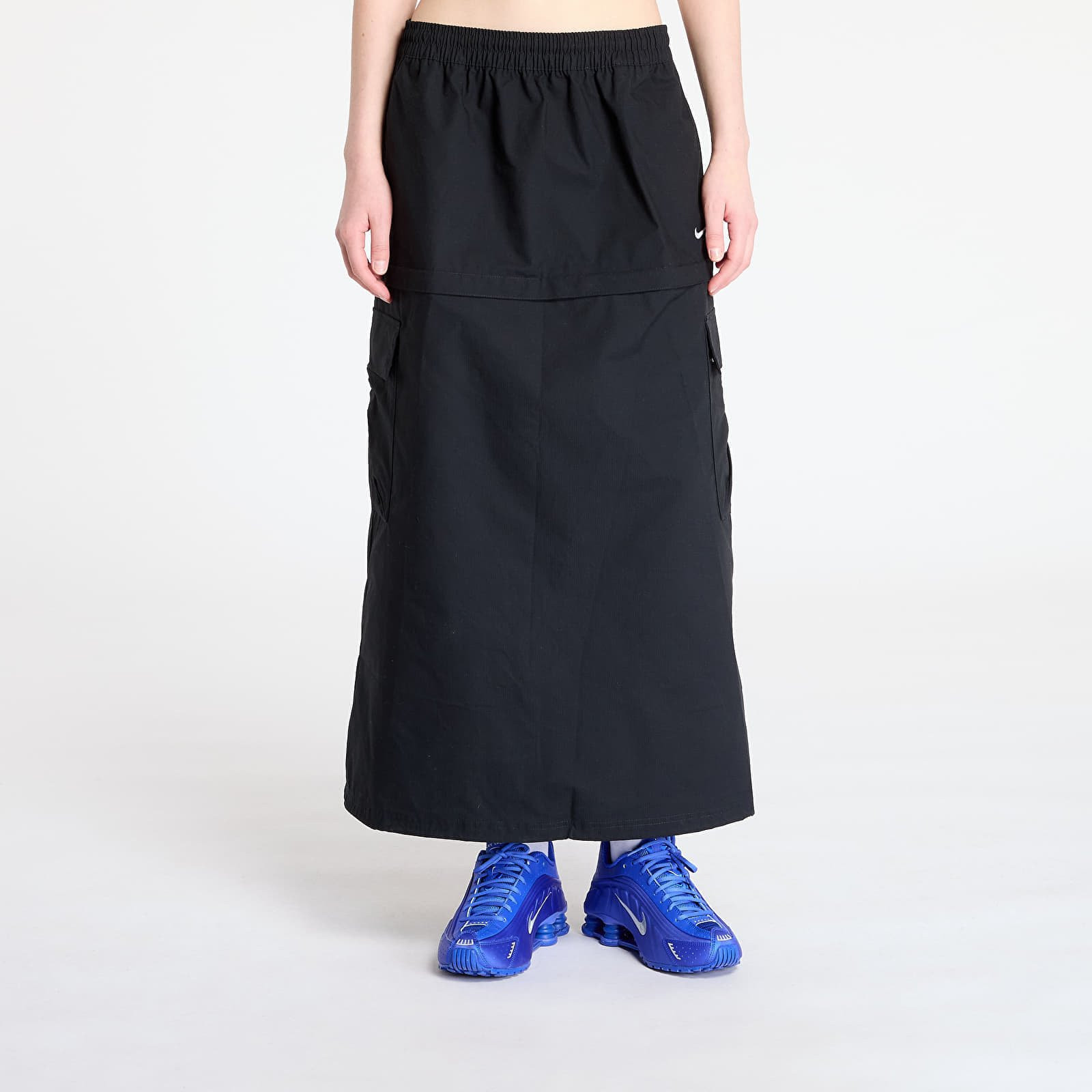 Nike Sportswear Essential Women's Mid-Rise Woven Cargo Midi Skirt Black/ White XS