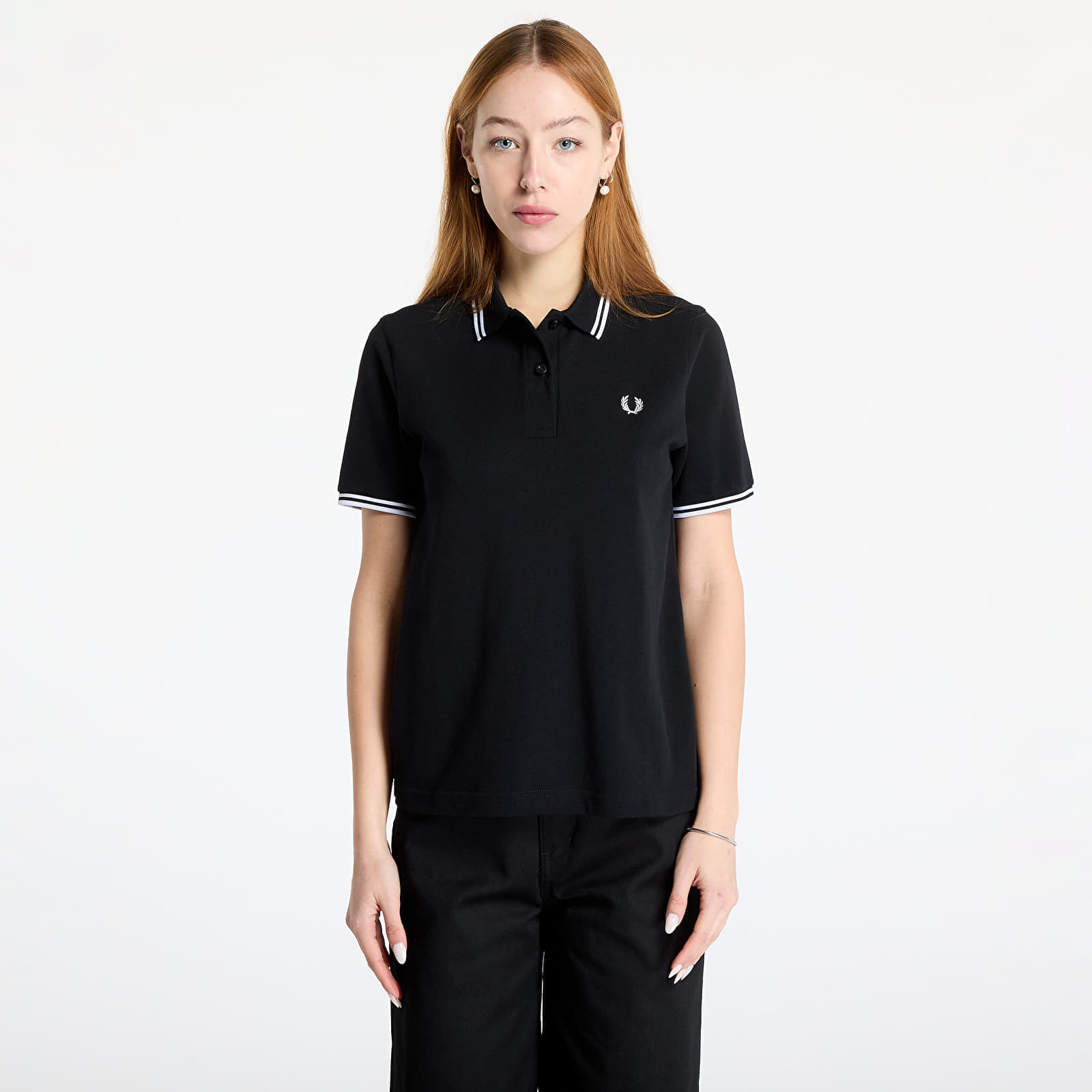 Tričko FRED PERRY Twin Tipped Polo Shirt Black 12