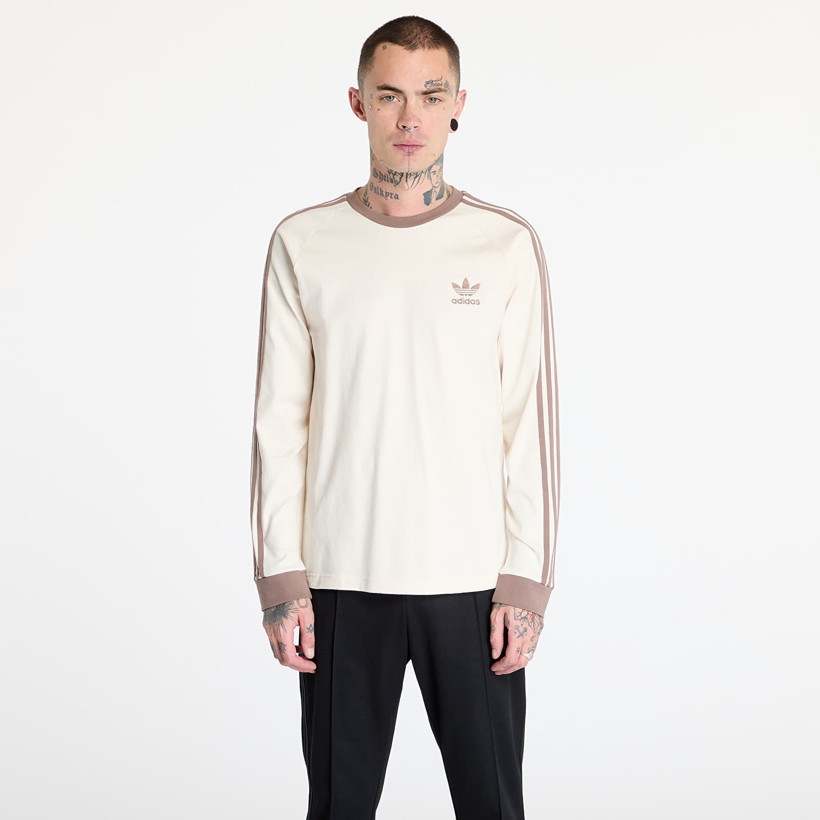 Tričko adidas Adicolor Classics 3-Stripes Long Sleeve Top Trace Brown XXL