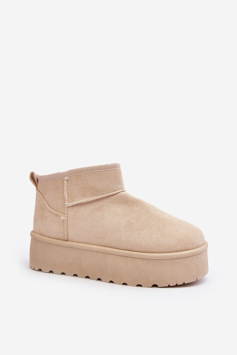 FD1 Semišové snehové topánky na platforme Corcoran Light Beige Platform