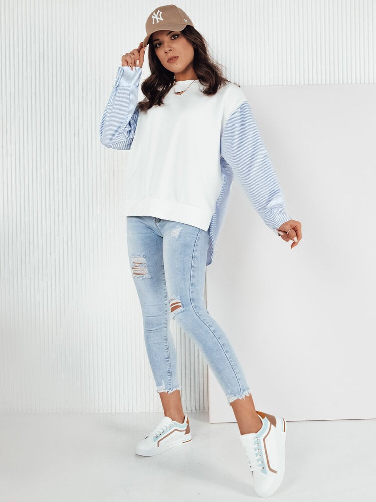 Dámska mikina bez kapucne TRELIE Farba Biely DSTREET