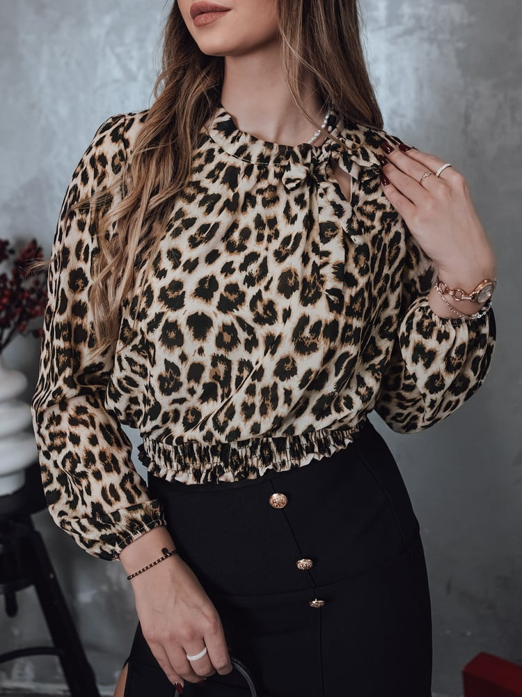 Bluzka damska oversize SAVANATOP w panterkę Dstreet