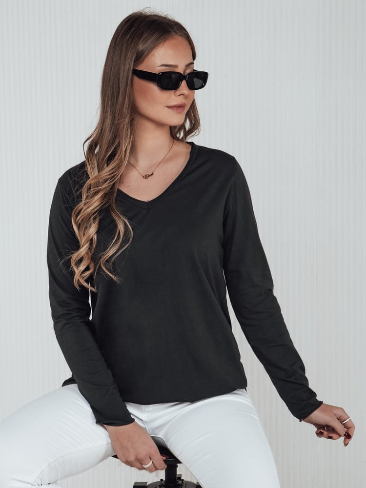 Bluzka damska oversize VAVLSTYLES gładka grafitowa Dstreet