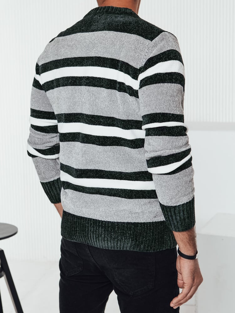 Sweter męski w paski szary Dstreet
