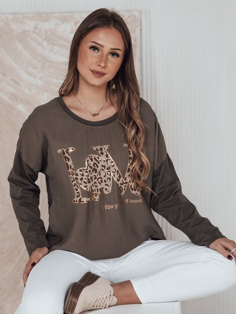 Bluzka damska one size LOVEGLOW ciemnobrązowa Dstreet
