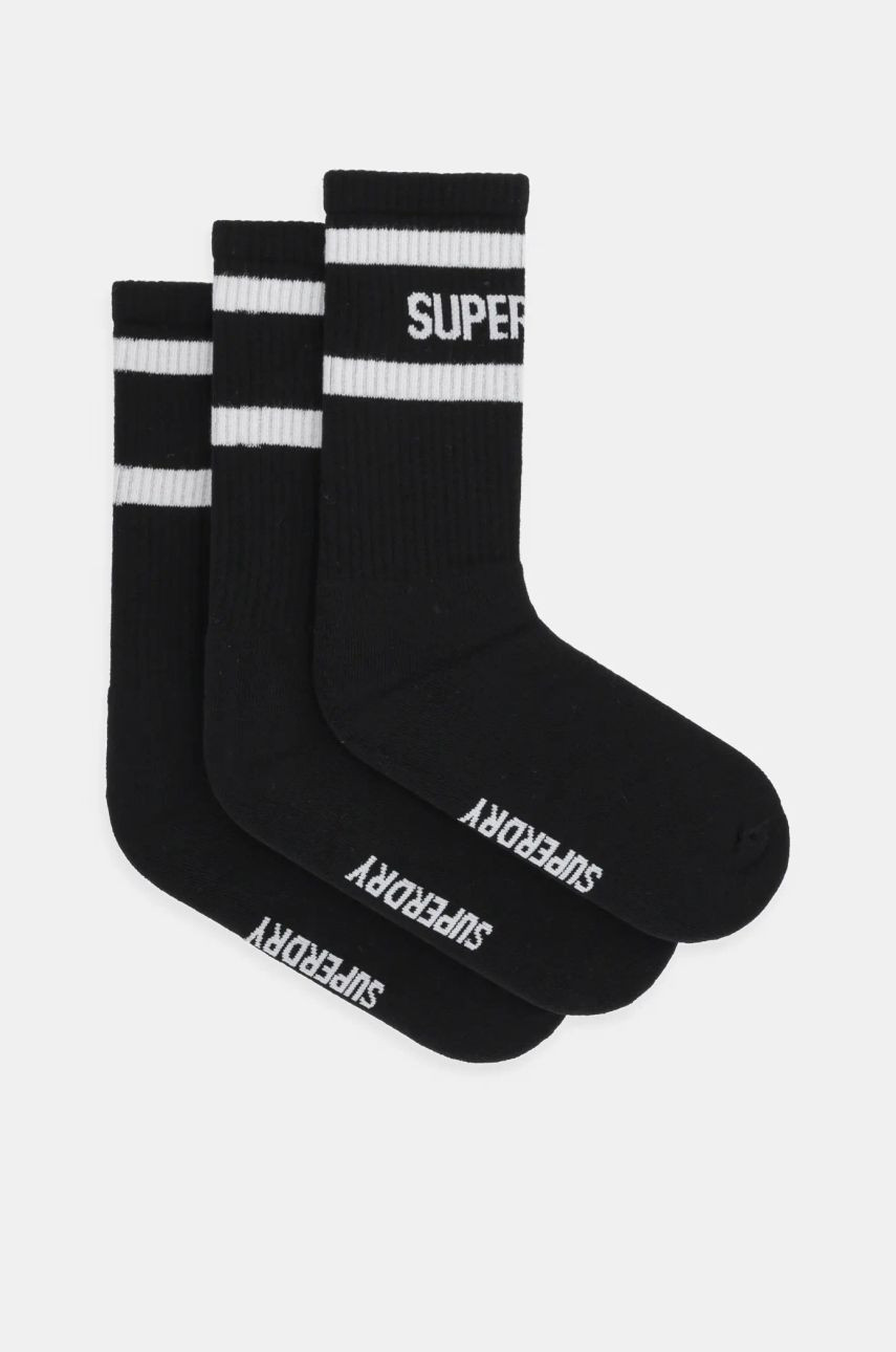 Ponožky Superdry 3-pak pánske, čierna farba, M3110462A-CUJ