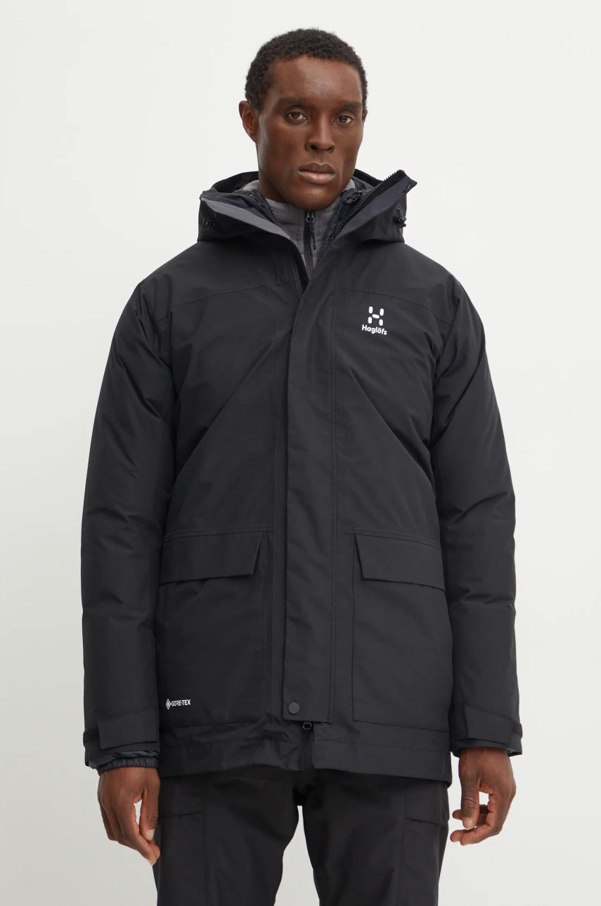 Páperová športová bunda Haglöfs Asp 3-in-1 GTX čierna farba, gore-tex, 606542