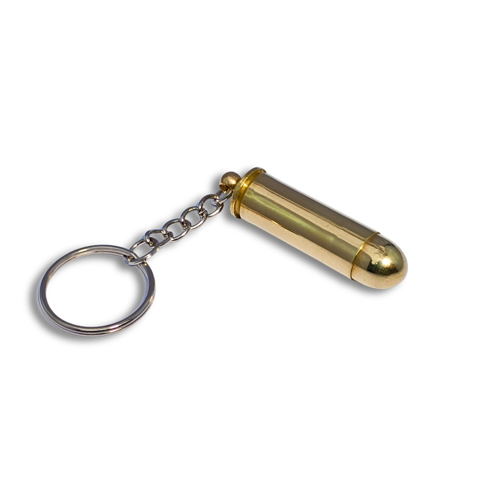 Prívesok na kľúče z náboja .45 Long Colt so zlatou strelou - zlatý