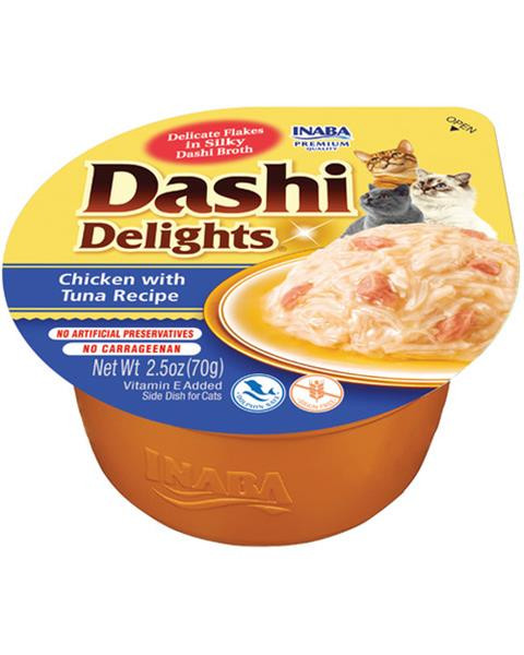 Inaba Dashi Delights cat Kura s tuniakom vaničky pre mačky 6x70g