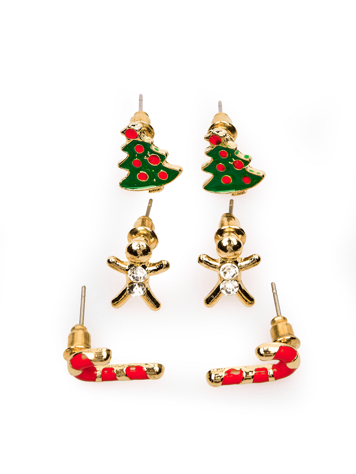 GATE Balenie 3 párov náušníc s vianočným motívom