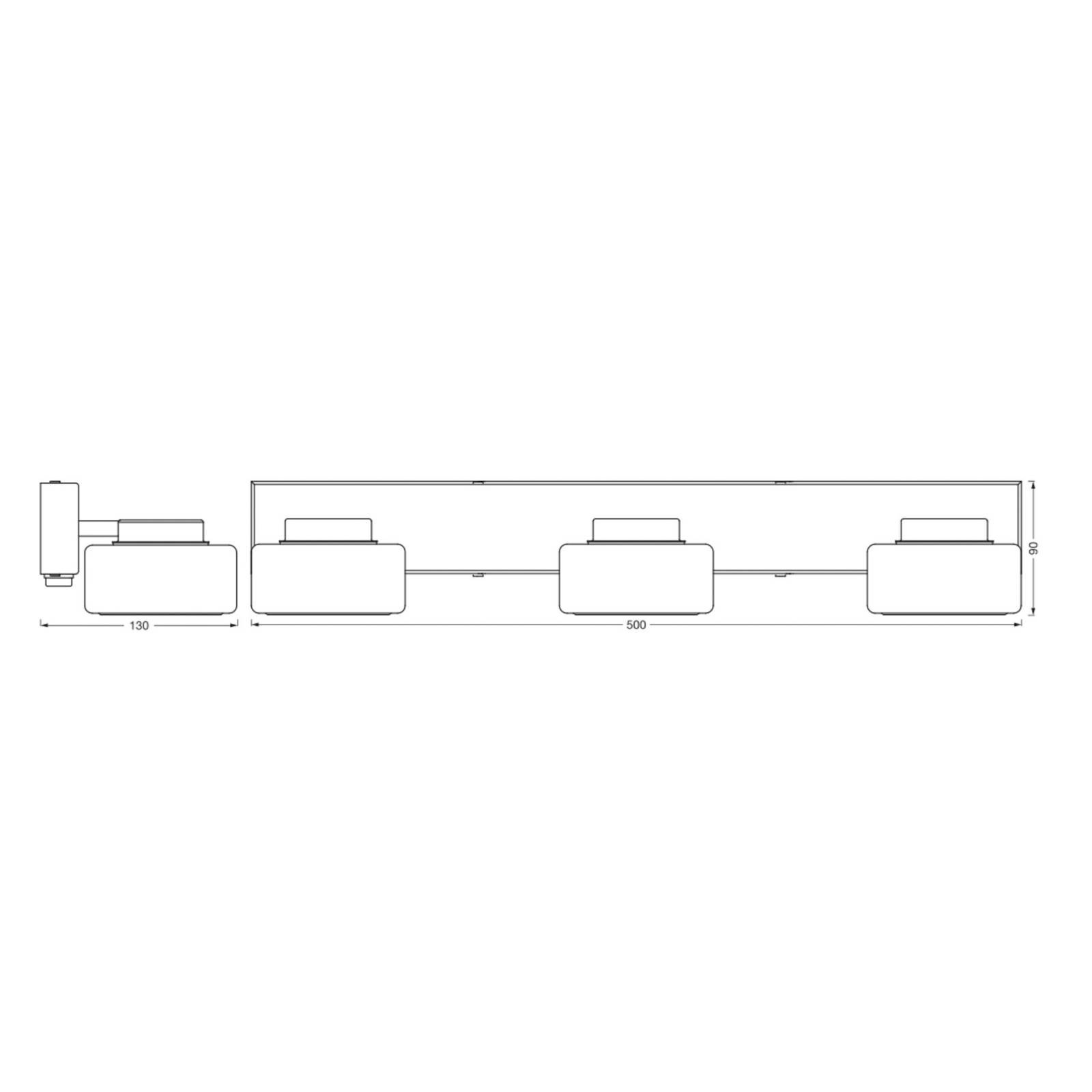 LEDVANCE LED nástenné svietidlo Orbis Flame, 3 svetlá, chróm, IP44